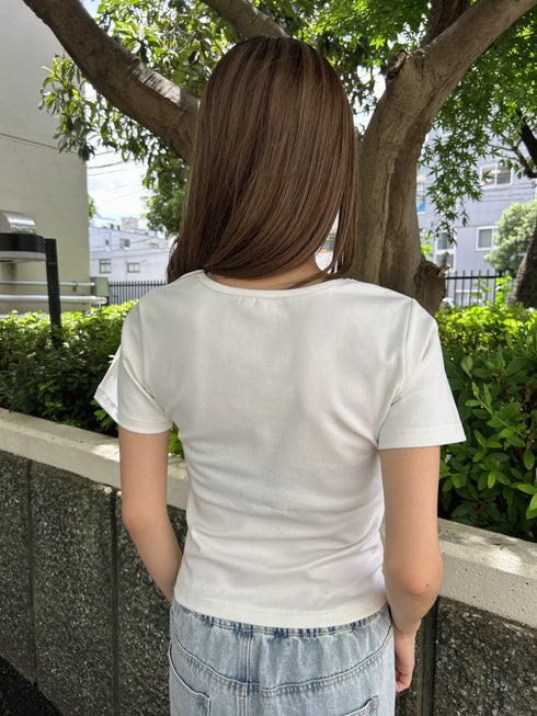 ラインストーンロゴTシャツ